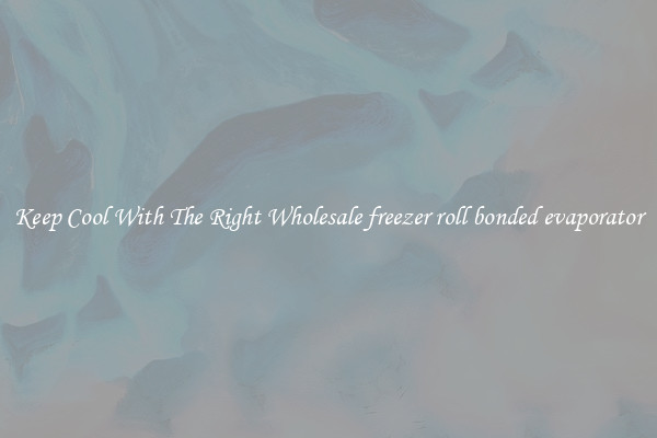 Keep Cool With The Right Wholesale freezer roll bonded evaporator