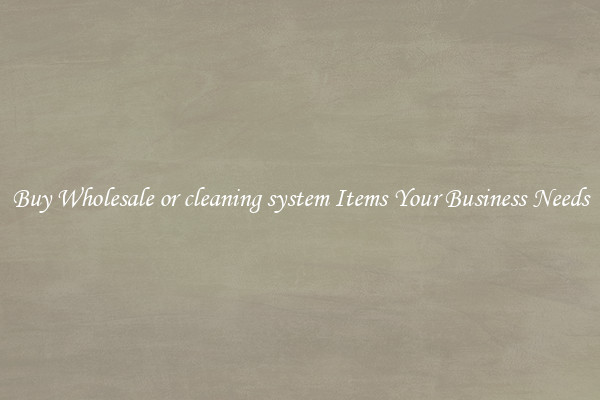 Buy Wholesale or cleaning system Items Your Business Needs