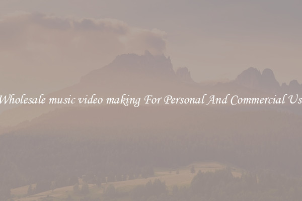Wholesale music video making For Personal And Commercial Use