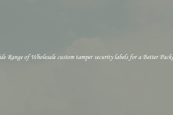 A Wide Range of Wholesale custom tamper security labels for a Better Packaging 
