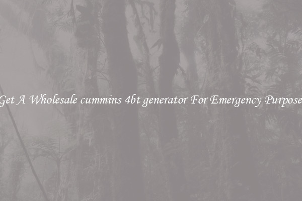 Get A Wholesale cummins 4bt generator For Emergency Purposes